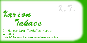 karion takacs business card
